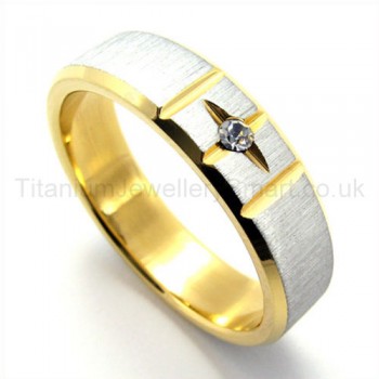 Golden Cross Titanium Ring 19277