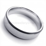 Pure Silvery Titanium Ring 19278