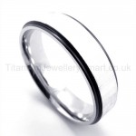 Pure Silvery Titanium Ring 19278