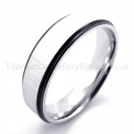 Pure Silvery Titanium Ring 19278