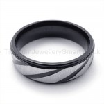 Spiral Stripes Black Titanium Ring  19283