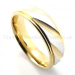 Spiral Stripes Golden Titanium Ring  19284
