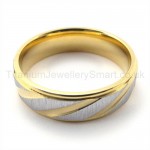 Spiral Stripes Golden Titanium Ring  19284