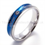 Blue Diamond Titanium Ring 19306