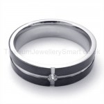 Diamond Black Titanium Ring 19334