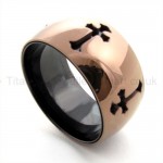 Cross Tan Titanium Ring 19422