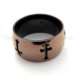 Cross Tan Titanium Ring 19422