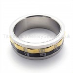 Roman Numerals Titanium Ring 19479