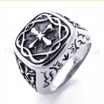 Decorated with the Cross Titanium Ring 19492