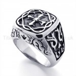 Decorated with the Cross Titanium Ring 19492