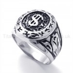 Classical Dollar Symbol Titanium Ring 19624