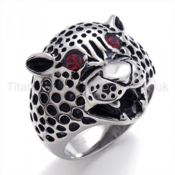 Leopard Head Titanium Ring 19850