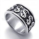 Dollar Symbol Titanium Ring 19851