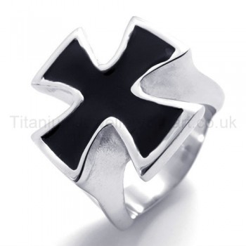 Black Cross Titanium Ring 19941