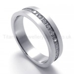 Diamonds Silvery Titanium Ring 19942