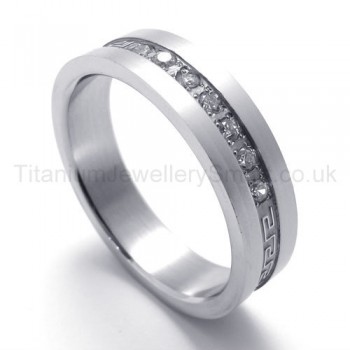 Diamonds Silvery Titanium Ring 19942