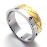 Diamonds Golden Titanium Ring 19945