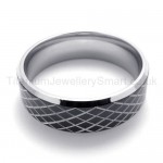 Black Spiritual Texture Titanium Ring 19947