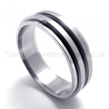 Silvery Pure Rotatable Titanium Ring 19988