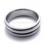 Silvery Pure Rotatable Titanium Ring 19988