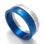 Diamond Blue Titanium Ring 20001