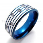 Blue Diamond Titanium Ring 20003