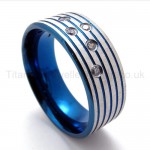 Blue Diamond Titanium Ring 20003