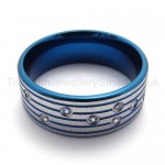 Blue Diamond Titanium Ring 20003