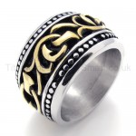 Golden Texture Titanium Ring 20005