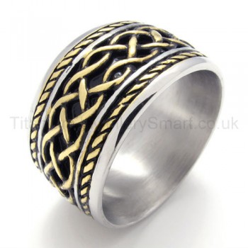 Alternating Texture Titanium Ring 20006