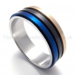 Three Colored Rotatable Titanium Ring 20008