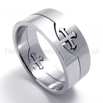 Detachable Cross Titanium Ring 20010