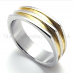 Irregular Golden Titanium Ring 20012