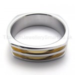 Irregular Golden Titanium Ring 20012