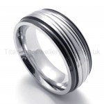 Waves Texture Titanium Ring 20083
