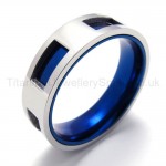 Blue Hollowed Titanium Ring 20087