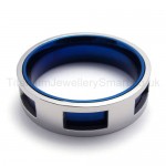 Blue Hollowed Titanium Ring 20087