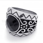 Black Zircon Titanium Ring 20140