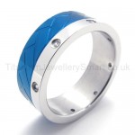 Blue Diamond Titanium Ring 20141