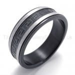 Grooves Texture Titanium Ring 20142