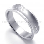 Silvery Cross Titanium Ring 20148