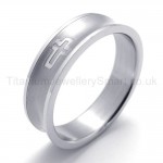 Silvery Cross Titanium Ring 20148