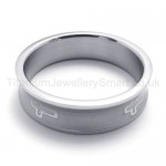 Silvery Cross Titanium Ring 20148