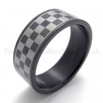 Grid Texture Titanium Ring 20149