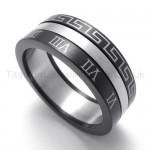 With Roman Numerals rotated Titanium Ring 20163