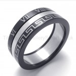 With Roman Numerals rotated Titanium Ring 20163