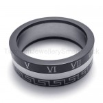 With Roman Numerals rotated Titanium Ring 20163