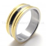 Fashionable Golden Titanium Ring 20166