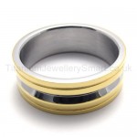 Fashionable Golden Titanium Ring 20166