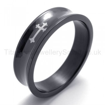 Black Cross Titanium Ring 20180